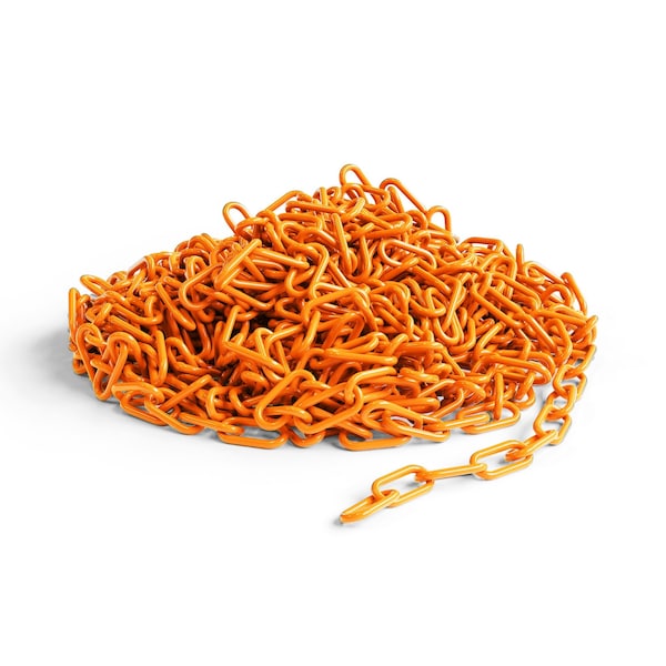 Montour Line Fluorescent Orange Plastic Chain, 2 In, 25 Ft. Long CH-CH-20-FOR-25-BX - main